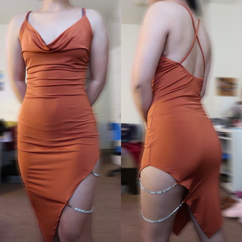 Satin Dress w/ Chains